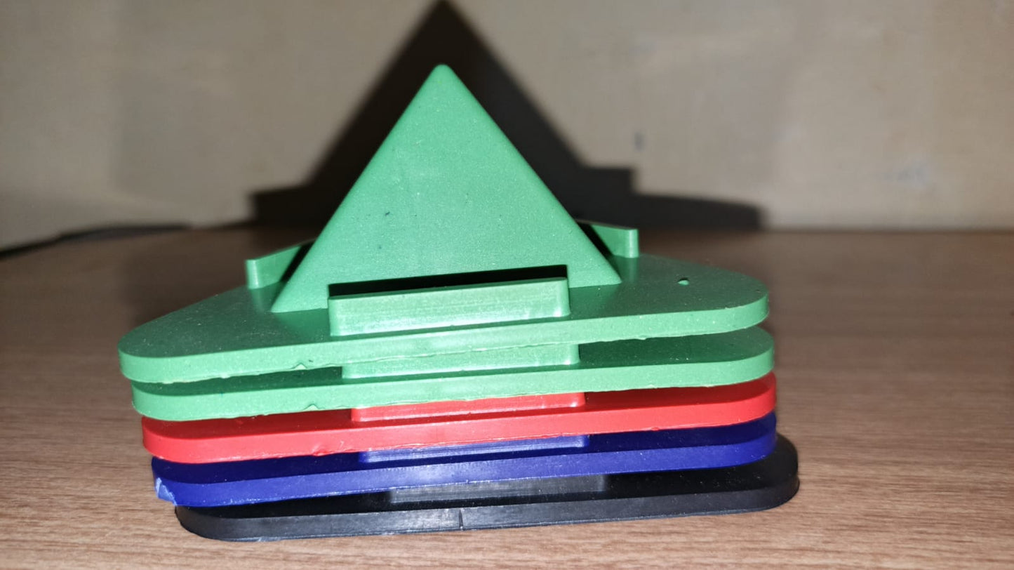 Plastic Triangle Mobile Stand Holder – Multicolor Desk Phone Holder set 5 pieces